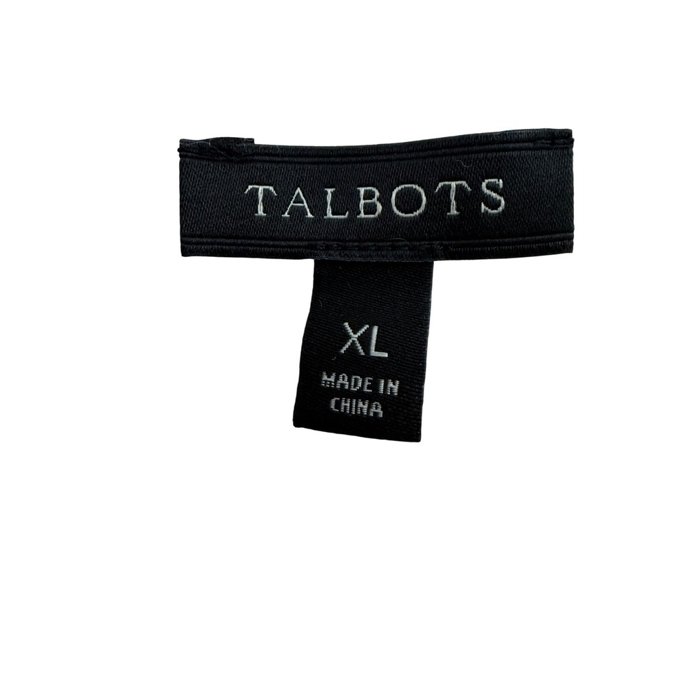 TALBOTS Cream Textured Knit Crew Neck Sweater Womens XL Button Shoulder Detail - Picture 7 of 9